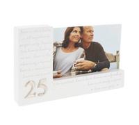 Shudehill Giftware Modern Script White Photo Frame - Wedding, Anniversary, Couple & More Designs (25th Anniversary)