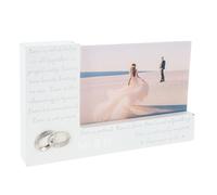 Shudehill Giftware Modern Script White Photo Frame - Wedding, Anniversary, Couple & More Designs (Wedding)