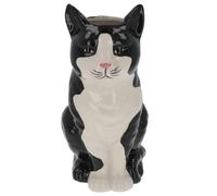 Shudehill Giftware Moggy Pots Vase Black & White or Ginger Cute Cat Plant Pot- Small or Large (Black & White, Large)