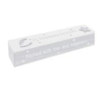 Shudehill Giftware Moonlight Christening Certificate Holder Keepsake - Unisex Grey Design