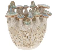 Shudehill Giftware Mushroom Craft Modern Tapered Round Textured Planter With Neutral Colours (Medium)