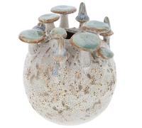 Shudehill Giftware Mushroom Craft Modern Tapered Round Textured Vase With Neutral Colours (Round)