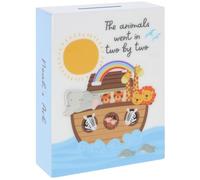 Shudehill Giftware Noah’s Ark Wooden Money Box - Decorative Nursery Savings Box with Animal Design - Baby Gift Keepsake