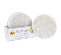 Shudehill Giftware Pebble Bee Set of 6 Coasters - Friends, Family and Home Message (Home)