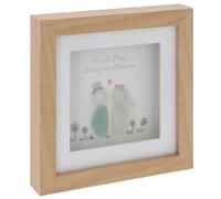 Shudehill Giftware Pebble Glass Square Plaque Mr & Mrs