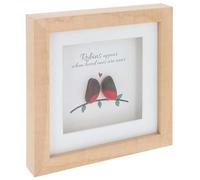 Shudehill Giftware Pebble Glass Square Plaque - Robins Appear Wall Art