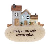 Shudehill Giftware Pebble Lane Cottage Collection, Sentiment Message, Perfect House warming gift or Present (Family is a little world created by love)