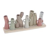 Shudehill Giftware Petite Pottery Pastel Tones Mini Collection of Vases - Great for Single Flowers, Dried Arrangements and More (12 Stem Faces)