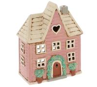 Shudehill Giftware Pink Ceramic Cottage Tealight Holder