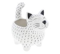 Shudehill Giftware Quirky Cats Smiling Cat Face White & Black Planter Pot (Planter)