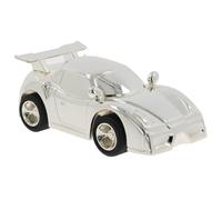 Shudehill Giftware Racing Car Silver Plated Money Box Black Wheels - Boxed Gift Idea, Sentimental Keepsake