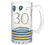 Shudehill Giftware Rush Domino Men's Drinks Beer Glass Tankard - 30th Birthday Design