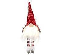 Shudehill Giftware Sequin LED Gonk Sitting Ornament - Red & Grey (Dangly Legs Red)