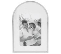 Shudehill Giftware Silver Curve White Border Minimal Thin Stylish Photo Frame - 4x4, 4x6, 5x7 Sizes (Arch 4x6)