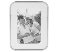 Shudehill Giftware Silver Curve White Border Minimal Thin Stylish Photo Frame - 4x4, 4x6, 5x7 Sizes (Curve 5x7)