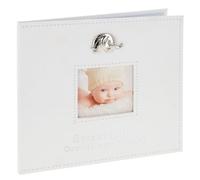 Shudehill Giftware Silver Elephant Sweet Baby White Photo Album/Frame - 6X4 Various Sizes (Record Book)