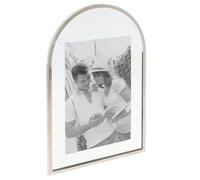 Shudehill Giftware Silver Floating Photo Frame, White Mount, Multiple Sizes, Square and Arch Styles, for Home Décor and Gifts (Silver Floating Frame Arch 4x6)