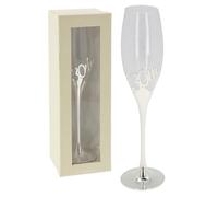 Shudehill Giftware Silver Plated Champagne Flute - Birthday Celebration Glass in Gift Box - 18th 21st 30th 40th 50th 60th Milestone Keepsake (30th Birthday)