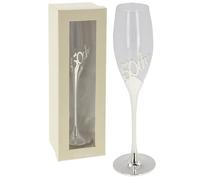 Shudehill Giftware Silver Plated Champagne Flute - Birthday Celebration Glass in Gift Box - 18th 21st 30th 40th 50th 60th Milestone Keepsake (50th Birthday)