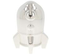 Shudehill Giftware Silver Rocket Money Box - Space-Themed Coin Bank with Fins & Portholes - Fun Gift for Kids & Astronaut Fans