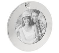 Shudehill Giftware Silver Round Photo Frame with Heart Detail, Decorative Home Gift