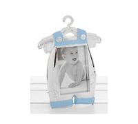 Shudehill Giftware Silver Tone Baby Grow Romper Photo Frame - Blue