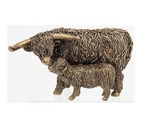 Shudehill Giftware Small Bronze Highland Cow and Calf Ornament