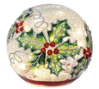 Shudehill Giftware Small Xmas Holly Crackle LED Ball