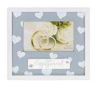 Shudehill Giftware Sparkle Art 6x4 Photo Frame - Engagement, Mr & Mrs Wedding, Christening, Baby Girl or Baby Boy Designs, Gift Idea (Engagement)