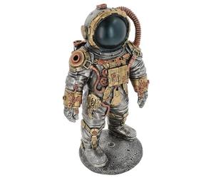 Shudehill Giftware Steampunk Astronaut Figurine, Vintage Space Explorer Decorative Statue, Mixed Metal Finish with Copper and Bronze Accents, Industrial Sci-Fi Home Decor