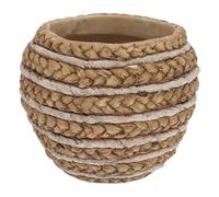 Shudehill Giftware Stone Weave Planter Bowl Large Two Tone Cement Indoor Outdoor