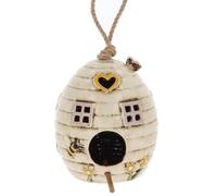 Shudehill Giftware Village Pottery Beehive Birdhouse/Feeder in Cream or Yellow (Cream Birdhouse)