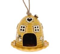 Shudehill Giftware Village Pottery Beehive Birdhouse/Feeder in Cream or Yellow (Yellow Feeder)