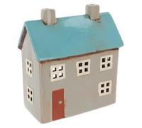 Shudehill Giftware Village Pottery Blue Roof Tealight House