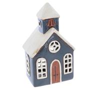 Shudehill Giftware Village Pottery Ceramic Church with Bell Design Tealight Holder House