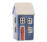 Shudehill Giftware Village Pottery Ceramic House Mini Tealight - Navy