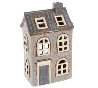 Shudehill Giftware Village Pottery Ceramic Tealight Holder Brick Houses Grey Neutral Collection - Tiled Chateau, Lilac, or Dormer House (Brick Lilac)
