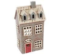 Shudehill Giftware Village Pottery Ceramic Tealight Holder Brick Houses Grey Neutral Collection - Tiled Chateau, Lilac, or Dormer House (Brick Dormer)