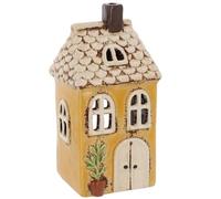 Shudehill Giftware Village Pottery Ceramic Tealight Holder Pretty Garden Floral House Pastel Collection (Garden Yellow)
