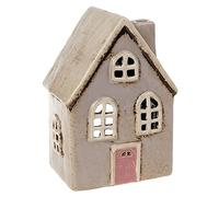 Shudehill Giftware Village Pottery Cottage Pale Grey Tealight