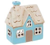 Shudehill Giftware Village Pottery Dormer, Cottage and Croft style Tealight Houses (Dormer Teal)
