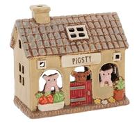 Shudehill Giftware Village Pottery Farm & Countryside Collection Ceramic Tealight Holder, Assorted Designs, Hand Finished (Pig Sty Tealight)