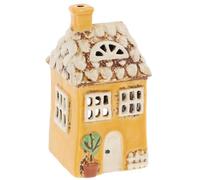 Shudehill Giftware Village Pottery Garden House Tealight Collection - Pebble, Thatch, Slate and more Designs! (Small Yellow House)