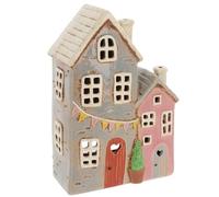 Shudehill Giftware Village Pottery Garden House Tealight Collection - Pebble, Thatch, Slate and more Designs! (Double House)