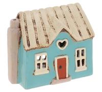 Shudehill Giftware Village Pottery Heart House Tealight Holder, Ceramic, Cottage Style Decoration, Dormer Heart House