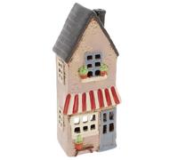 Shudehill Giftware Village Pottery Home Collection Ceramic Tealight Holder, Hand-Painted Townhouse (Tall Awning House Tealight)