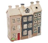 Shudehill Giftware Village Pottery Home Collection Ceramic Tealight Holder, Hand-Painted Townhouse (Terrace Town Houses Tealight)