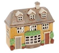 Shudehill Giftware Village Pottery Home Collection Ceramic Tealight Holder, Hand-Painted Townhouse (Terrace Bay Window Tealight)