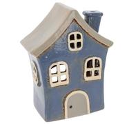Shudehill Giftware Village Pottery Quirky House Tealight Holder - Pale Blue & Tall Blue (Tall Blue)