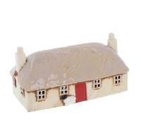 Shudehill Giftware Village Pottery Tealight Holder Ceramic House Croft Houses Collection - Red, Thatched, Straw, Navy, Slate, Cream or Grey Designs (Thatched Roof)